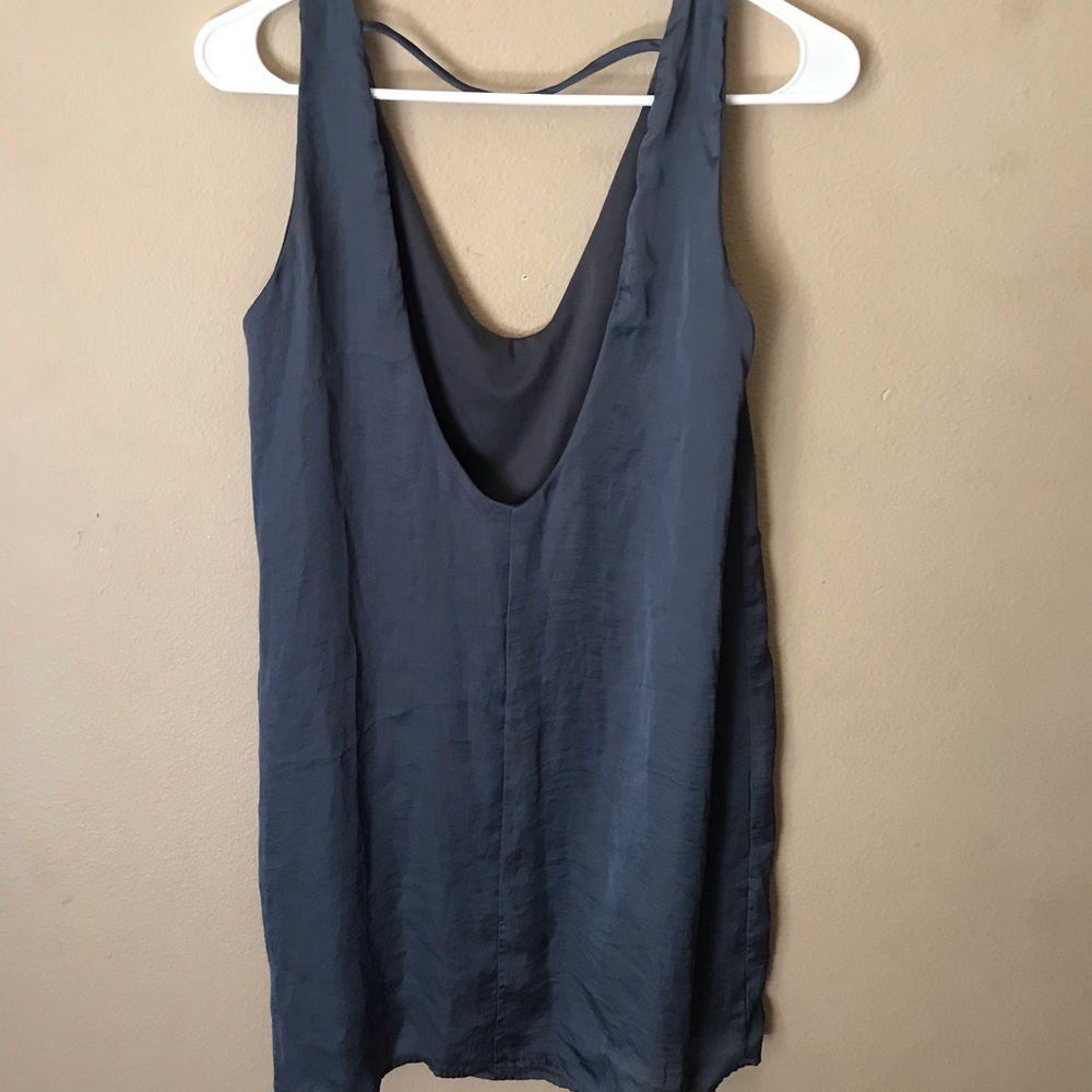 Blue silk dress